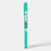 Moderne florale Kimono Print, Türkis, Aquamarin &  Case-Mate iPhone Hülle (Rückseite / Links)