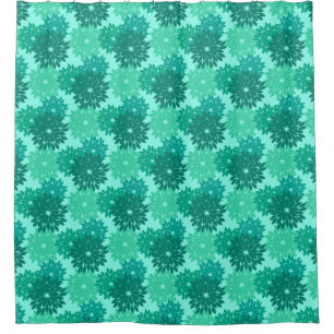Moderne florale Kimono Print, Türkis, Aquamarin & Duschvorhang