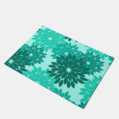 Moderne florale Kimono Print, Türkis, Aquamarin & Fußmatte (Schrägansicht)