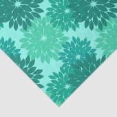 Moderne florale Kimono Print, Türkis, Aquamarin & Seidenpapier (Ausschnitt)