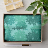 Moderne florale Kimono Print, Türkis, Aquamarin & Seidenpapier (Geschenk)