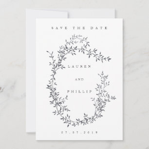 Moderne Florale Kranz-Hochzeitseinladungskarten Save The Date