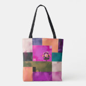 Moderne Florale Kunst-Tasche mit Farbblöcken Tasche (Rückseite)