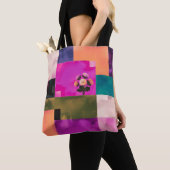 Moderne Florale Kunst-Tasche mit Farbblöcken Tasche (Von Nahem)