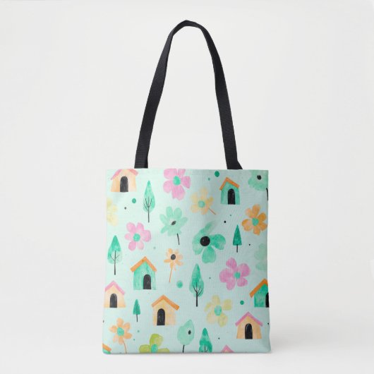 Moderne Florale Kunst-Tasche Tasche (Vorderseite)