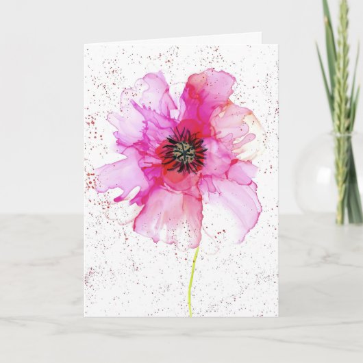 Moderne Florale Leere Kunst Dankeskarte (Vorderseite)