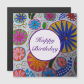 Moderne florale Magnetkarte (Vorne/Hinten)