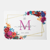 Moderne florale Monogramm Fußmatte (Vorderseite)