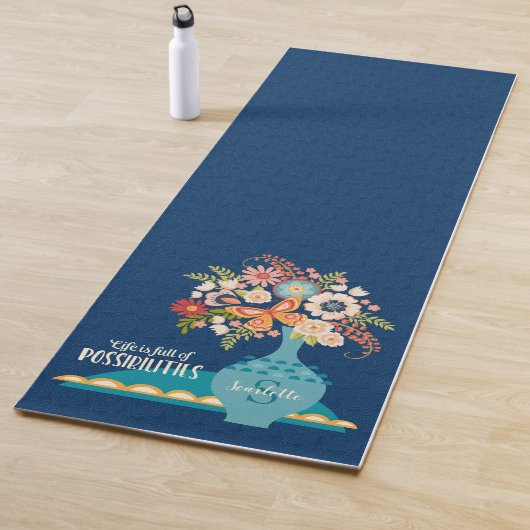 Moderne florale Monogramm Yogamatte (Beispiel)