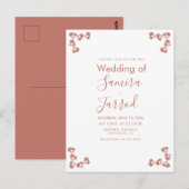 Moderne florale Motif Nuetral Hochzeit Postkarte (Vorne/Hinten)