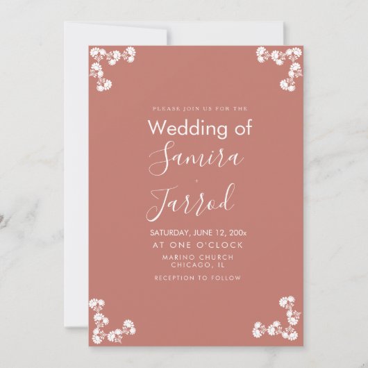 Moderne florale Motif Nuetral Wedding (Vorderseite)