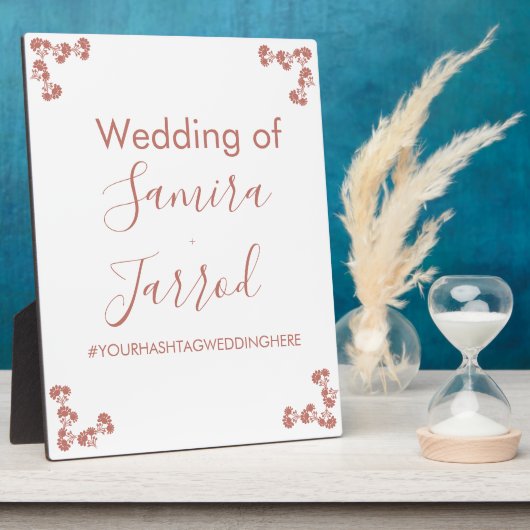 Moderne florale Motif Nuetral Wedding Fotoplatte (Seite)