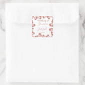 Moderne florale Motif Nuetral Wedding Plaque Quadratischer Aufkleber (Tasche)