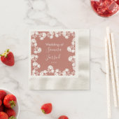 Moderne florale Motif Nuetral Wedding Serviette (Beispiel)