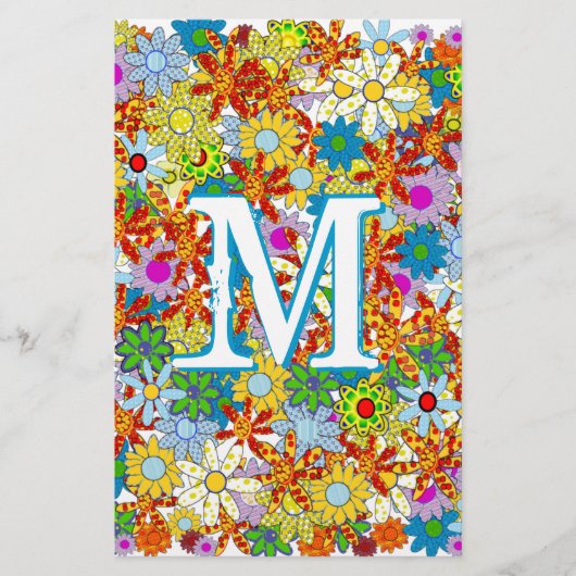 Moderne florale Muster Bright Colors Briefpapier (Vorderseite)
