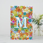 Moderne florale Muster Bright Colors Briefpapier (Stehend Vorderseite)