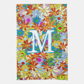 Moderne florale Muster Bright Colors Geschirrtuch (Vertikal)