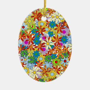 Moderne florale Muster Bright Colors Keramik Ornament