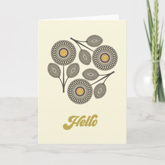 Moderne florale Note Card Mitte des Jahrhunderts Dankeskarte (Vorderseite)