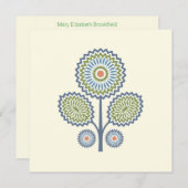 Moderne florale Note Card Mitte des Jahrhunderts i Mitteilungskarte (Vorne/Hinten)