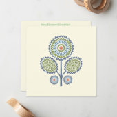 Moderne florale Note Card Mitte des Jahrhunderts i Mitteilungskarte (Vorderseite/Rückseite Beispiel)