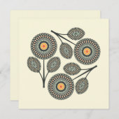 Moderne florale Note Card Mitte des Jahrhunderts Mitteilungskarte (Vorne/Hinten)