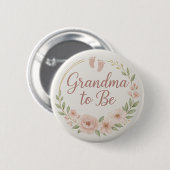 Moderne florale Oma-wird-button in Pastell Button (Vorne & Hinten)