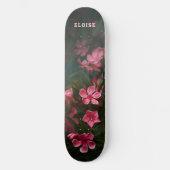 Moderne Florale Personalisierte Name Skateboard (Vorderseite)