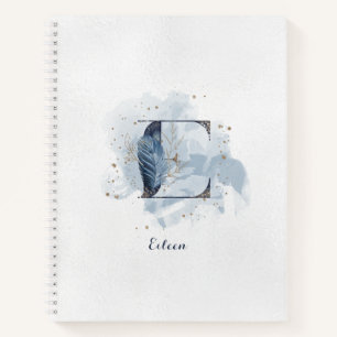 Moderne florale persönliche Monogrammbuchstabe E B Notizblock