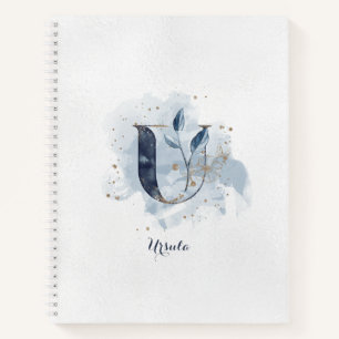 Moderne florale persönliche Monogrammbuchstabe U B Notizblock