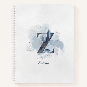 Moderne florale persönliche Monogrammbuchstabe Z B Notizblock