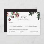 Moderne florale Pflaumenkarte mit Wahlmöglichkeit RSVP Karte (Vorne/Hinten)