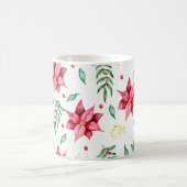 Moderne florale Poinsettia Watercolor Kaffeetasse (Mittel)