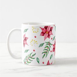 Moderne florale Poinsettia Watercolor Kaffeetasse