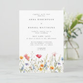 Moderne Florale QR-Code-Hochzeit Einladung (Stehend Vorderseite)