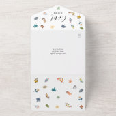 Moderne florale QR Code Signature Script Hochzeit All In One Einladung (Außenbereich)