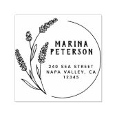 Moderne florale Rahmen Name Rücksendeadresse Permastempel (Design)