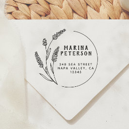 Moderne florale Rahmen Name Rücksendeadresse Permastempel