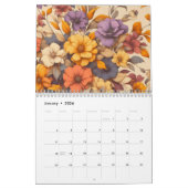 Moderne florale Retroherbstelegation Kalender (Jan 2026)