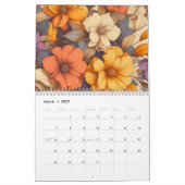 Moderne florale Retroherbstelegation Kalender (Mär 2027)