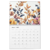 Moderne florale Rose fällt mädchenhaft elegant sti Kalender (Mär 2027)