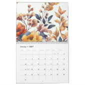 Moderne florale Rose fällt mädchenhaft elegant sti Kalender (Jan 2027)