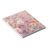 Moderne florale Rose pink mädchenhaft elegant stil Notizblock (angewinkelt)