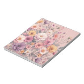 Moderne florale Rose pink mädchenhaft elegant stil Notizblock (Rotiert)