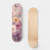 Moderne florale Rose pink mädchenhaft elegant stil Skateboard (Vorderseite)