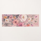 Moderne florale Rose pink mädchenhaft elegant stil Yogamatte (Rückseite (Horizontal))