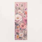 Moderne florale Rose pink mädchenhaft elegant stil Yogamatte (Rückseite)