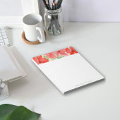 Moderne, florale Rote Wasserfarben Notizblock