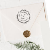 Moderne florale Rücksendeadresse, Paar Gummistempel