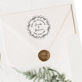 Moderne florale Rücksendeadresse, Paar Gummistempel